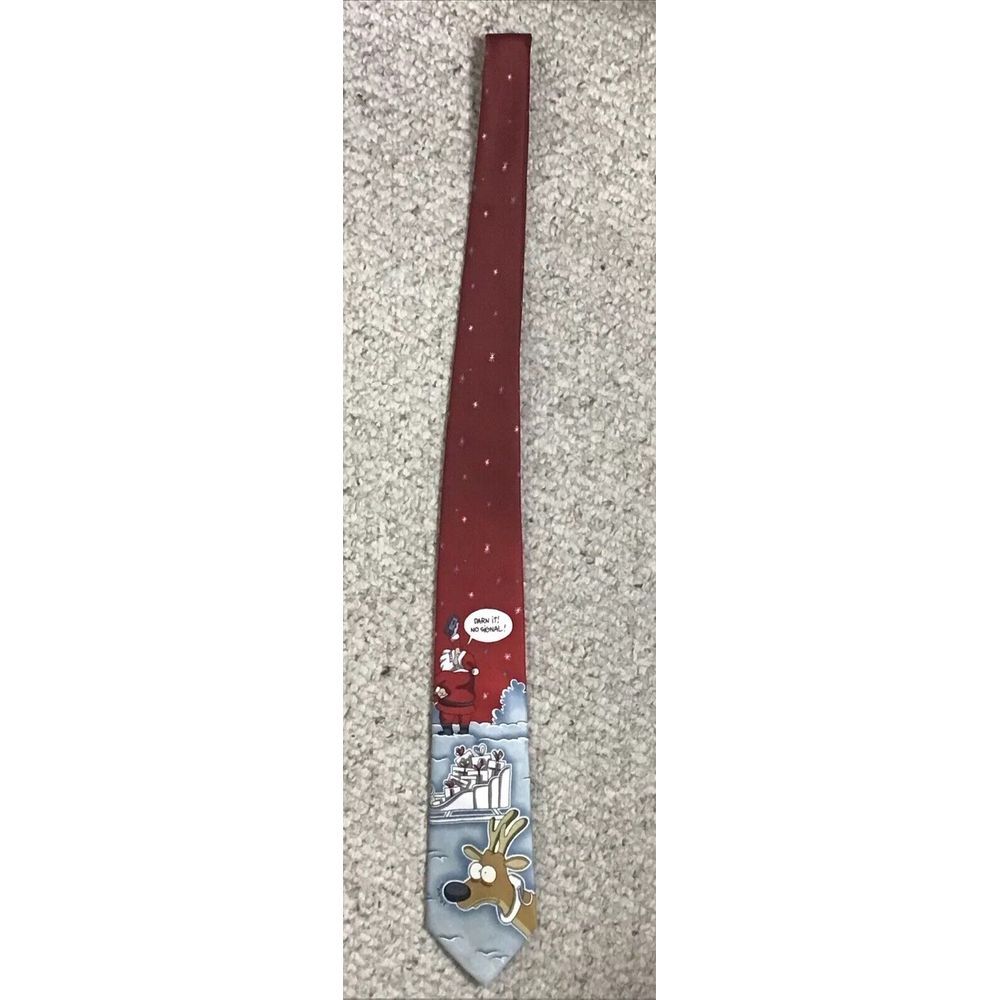 Mens John Ashford 'No Signal' Santa Polyester Neck Tie